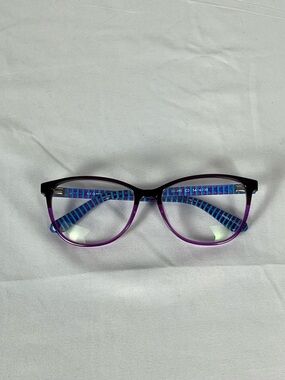 Scott Harris Purple and Black Gradient Eyeglasses Frame with Blue Stripes